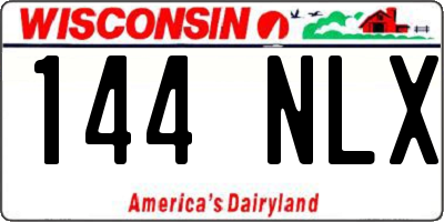 WI license plate 144NLX