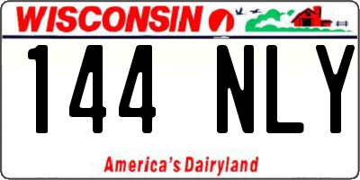 WI license plate 144NLY