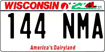 WI license plate 144NMA