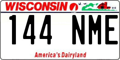 WI license plate 144NME