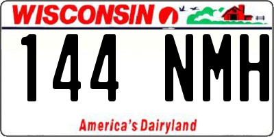 WI license plate 144NMH