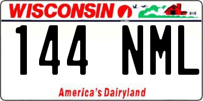 WI license plate 144NML