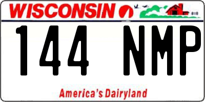 WI license plate 144NMP