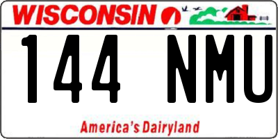WI license plate 144NMU