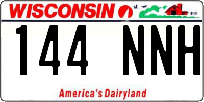WI license plate 144NNH