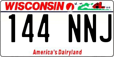 WI license plate 144NNJ