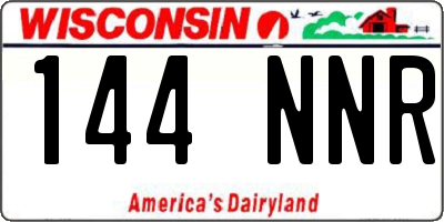 WI license plate 144NNR