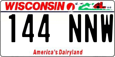 WI license plate 144NNW