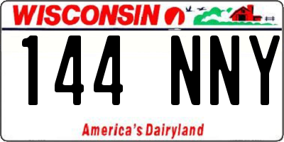 WI license plate 144NNY