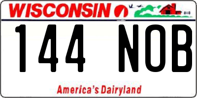 WI license plate 144NOB