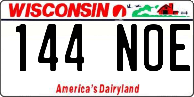 WI license plate 144NOE