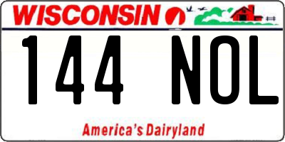 WI license plate 144NOL