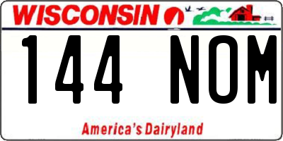 WI license plate 144NOM