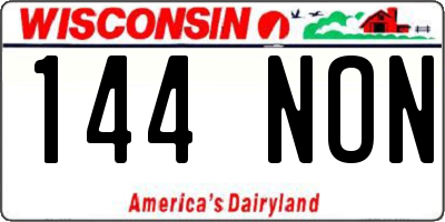 WI license plate 144NON