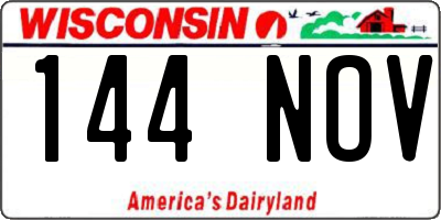 WI license plate 144NOV