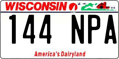 WI license plate 144NPA