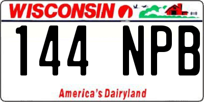 WI license plate 144NPB