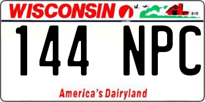 WI license plate 144NPC