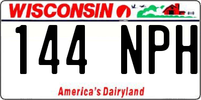 WI license plate 144NPH