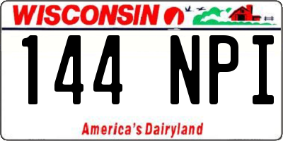 WI license plate 144NPI