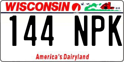 WI license plate 144NPK