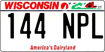 WI license plate 144NPL