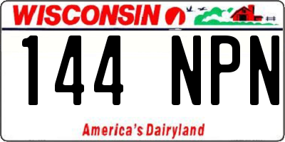 WI license plate 144NPN