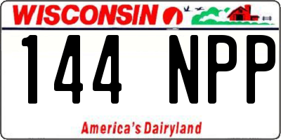 WI license plate 144NPP