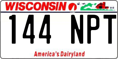 WI license plate 144NPT