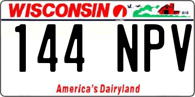 WI license plate 144NPV