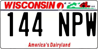 WI license plate 144NPW