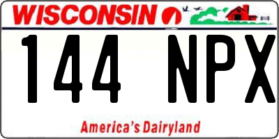 WI license plate 144NPX