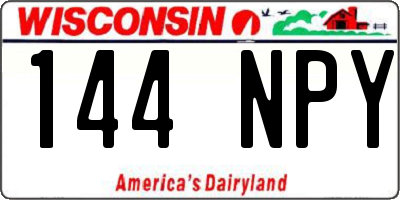 WI license plate 144NPY
