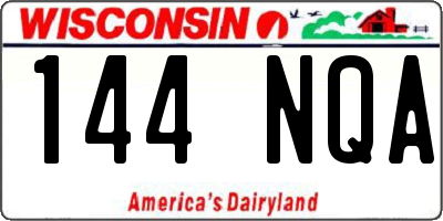 WI license plate 144NQA