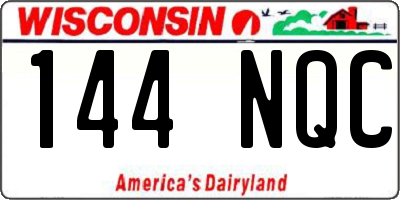 WI license plate 144NQC