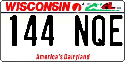 WI license plate 144NQE