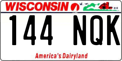 WI license plate 144NQK