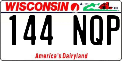 WI license plate 144NQP