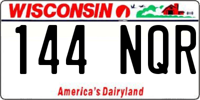 WI license plate 144NQR