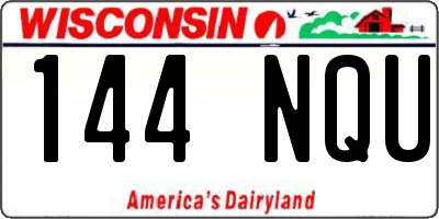 WI license plate 144NQU