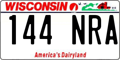 WI license plate 144NRA