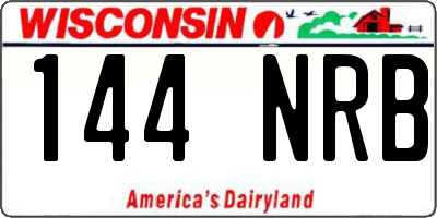 WI license plate 144NRB