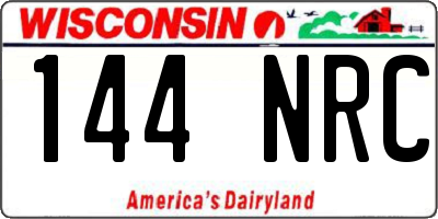 WI license plate 144NRC