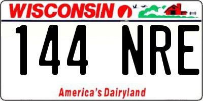 WI license plate 144NRE