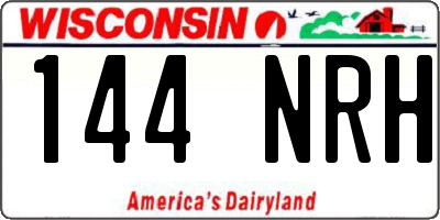 WI license plate 144NRH