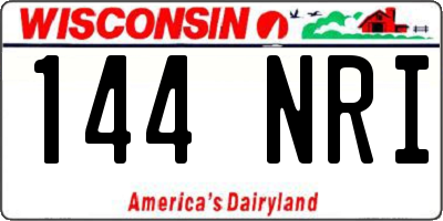 WI license plate 144NRI