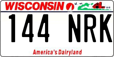 WI license plate 144NRK
