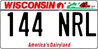WI license plate 144NRL