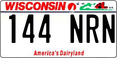 WI license plate 144NRN