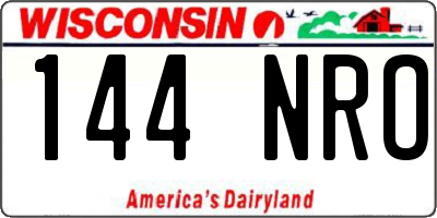WI license plate 144NRO